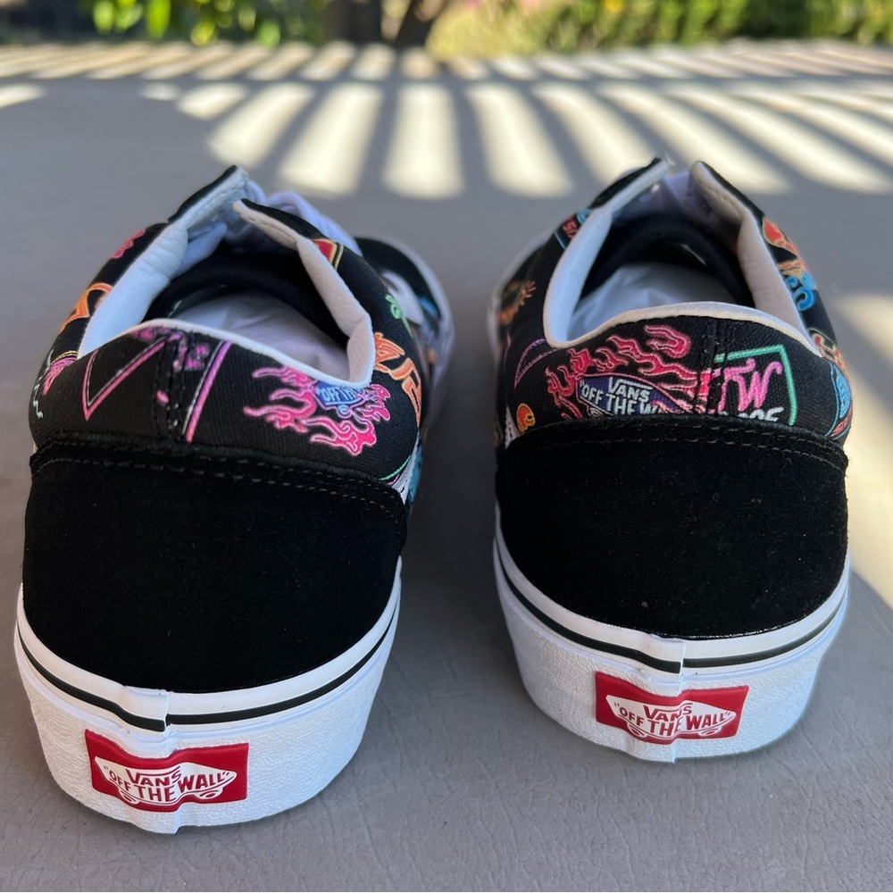 VANS old skool black neon NWT sz mens 9 sz woman’s 10.5 - Picture 4 of 14